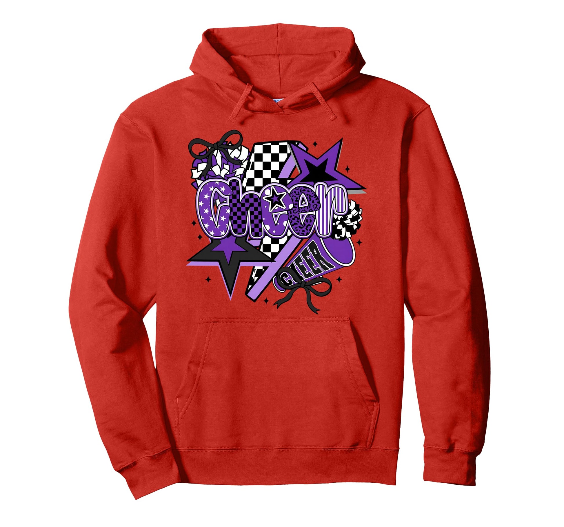 Preppy Cheer Game Day Cheer Mom Hoodie - Novelty Apparel for Adults - T-Shirt, Sweatshirt, Hoodie