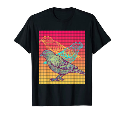 Raven Vaporwave Bird Lover Aesthetic Black T-Shirt - Graphic Print Unisex - T-Shirt, Sweatshirt, Hoodie