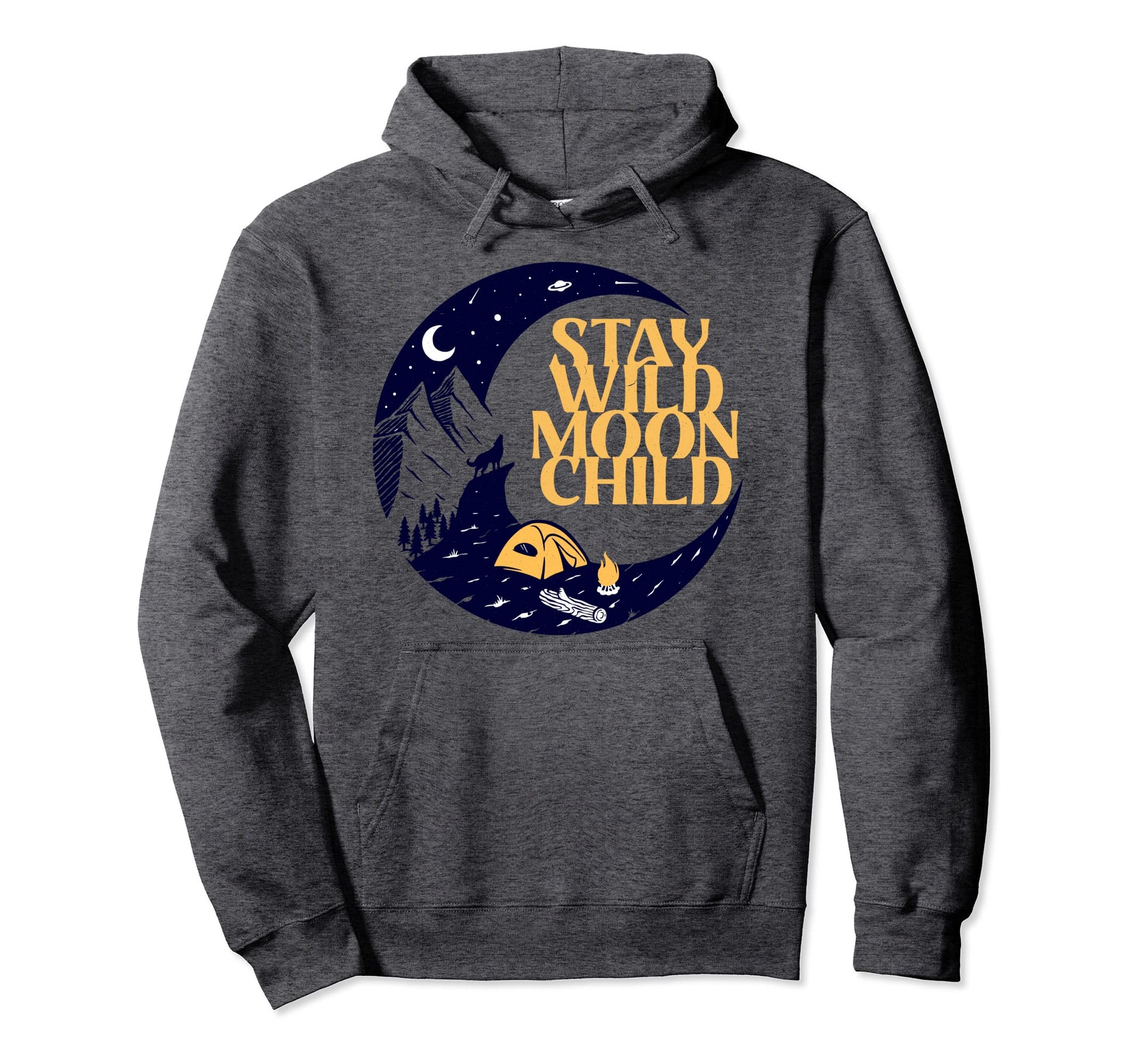 Stay Wild Moon Child Boho Peace Hoodie - Fun Novelty Design for Adults - T-Shirt, Sweatshirt, Hoodie