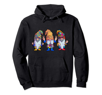Hippie Gnomes Gnome Tie Dye Funny Hoodie - Novelty Apparel Men Women - T-Shirt, Sweatshirt, Hoodie