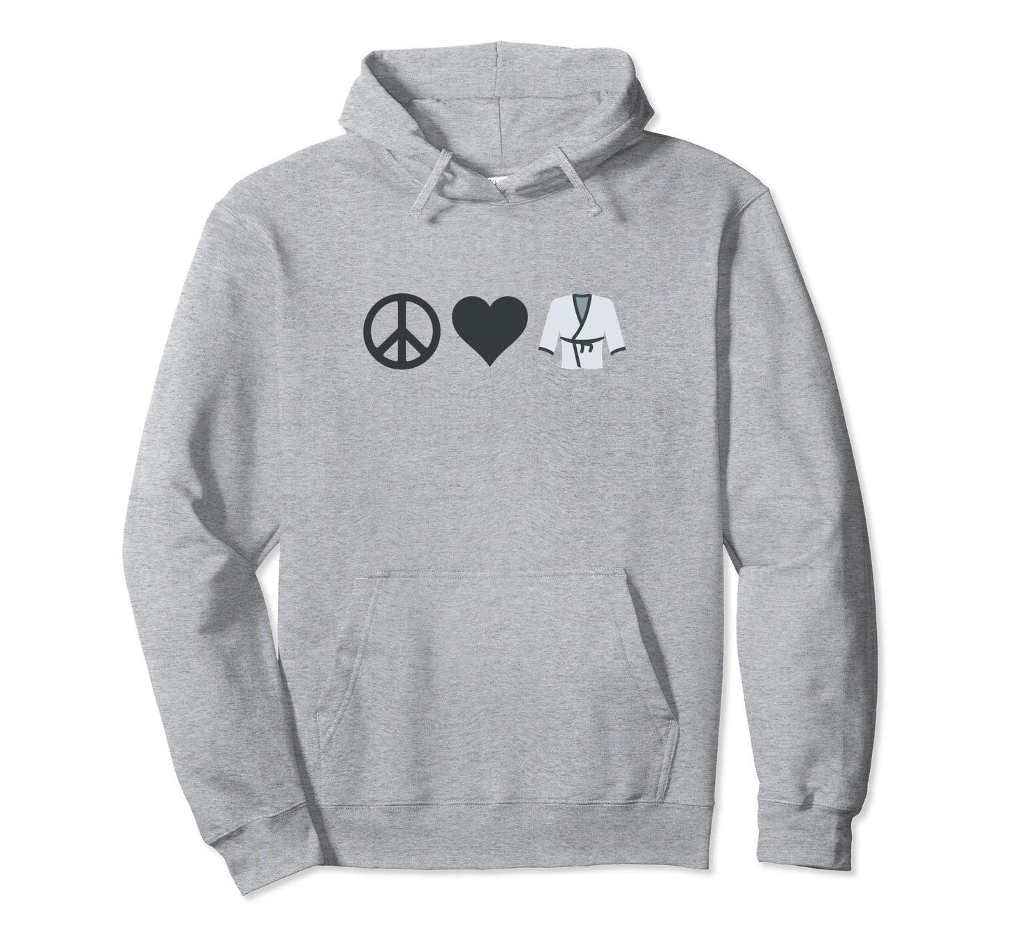Peace Love Karate Hoodie - Minimalist Print Men Women - T-Shirt, Sweatshirt, Hoodie