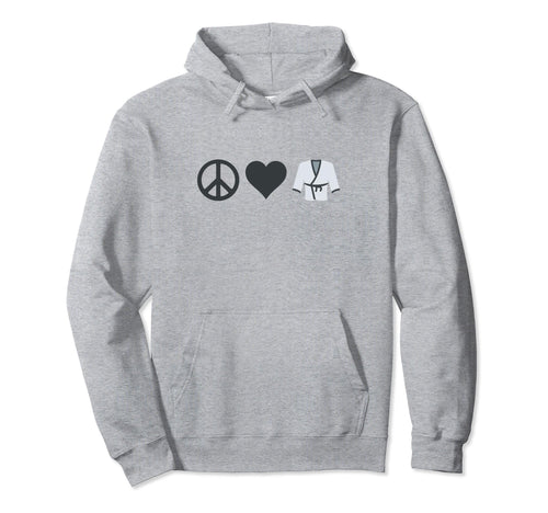 Peace Love Karate Hoodie - Minimalist Print Men Women - T-Shirt, Sweatshirt, Hoodie