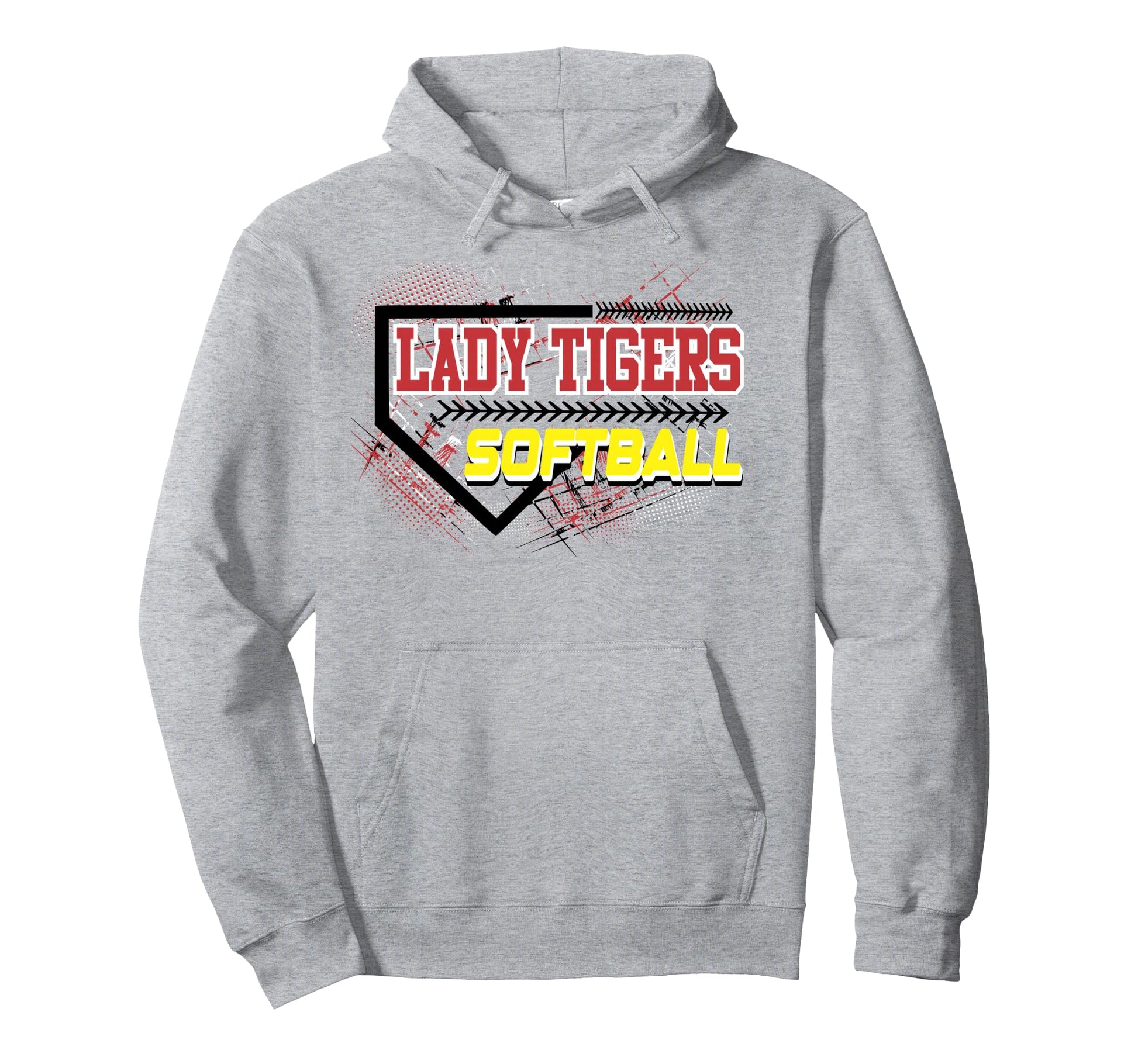 Lady Tigers Softball Mom Game Day Red Hoodie - Custom Art Print Men Women - T-Shirt, Sweatshirt, Hoodie