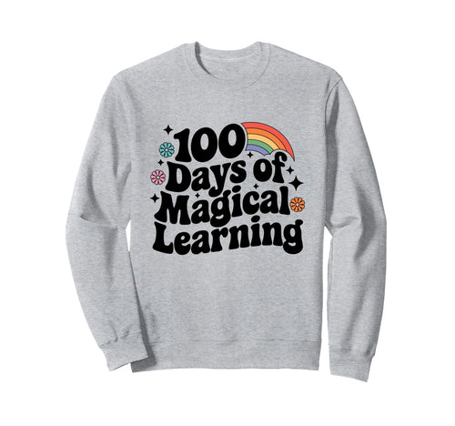 Groovy Rainbow 100 Days Magical Sweatshirt - Custom Art Print for Adults - T-Shirt, Sweatshirt, Hoodie