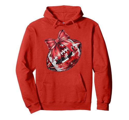Girly Coquette Football Bow Game Day Hoodie - Streetwear Style for Adults - T-Shirt, Sweatshirt, Hoodie