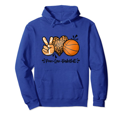 Basketball Peace Love Basketball Mom Game Hoodie - Streetwear Style Unisex - T-Shirt, Sweatshirt, Hoodie