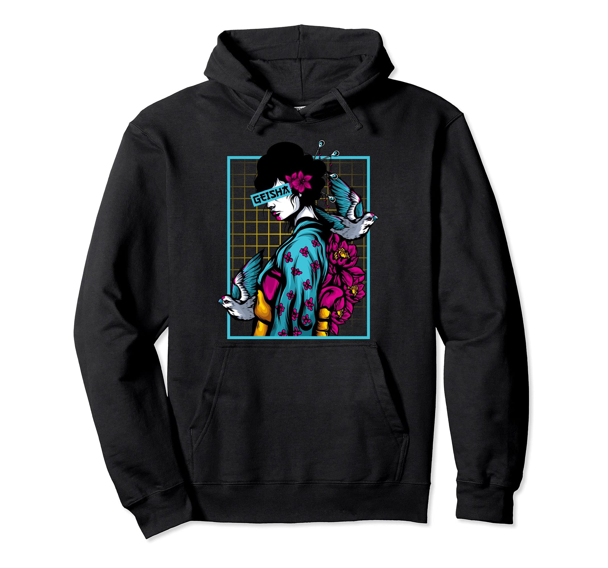 Kawaii Geisha Japanese Tradition Hoodie - Aesthetic Graphic Men Women - T-Shirt, Sweatshirt, Hoodie