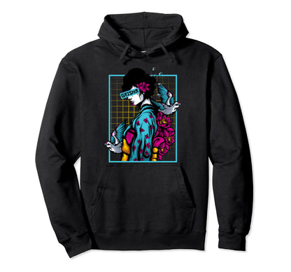 Kawaii Geisha Japanese Tradition Hoodie - Aesthetic Graphic Men Women - T-Shirt, Sweatshirt, Hoodie