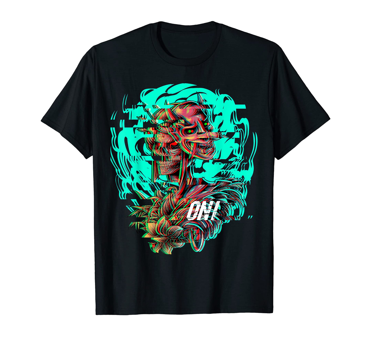Japanese Anime Oni Mask Kitsune T-Shirt - Aesthetic Graphic for Adults - T-Shirt, Sweatshirt, Hoodie