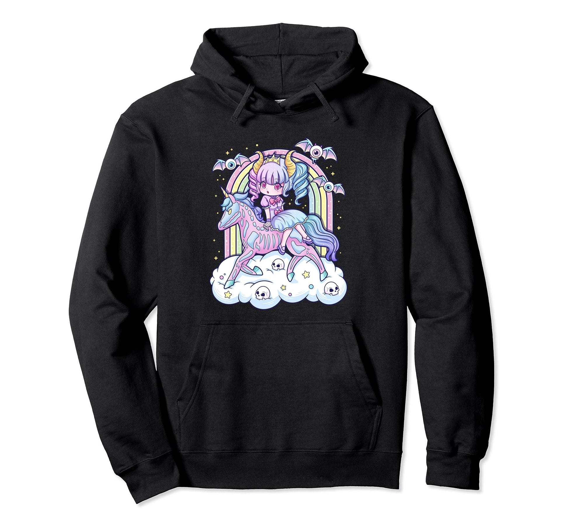 Kawaii Pastel Goth Creepy Sugar Skull Hoodie - Minimalist Print Men Women - T-Shirt, Sweatshirt, Hoodie