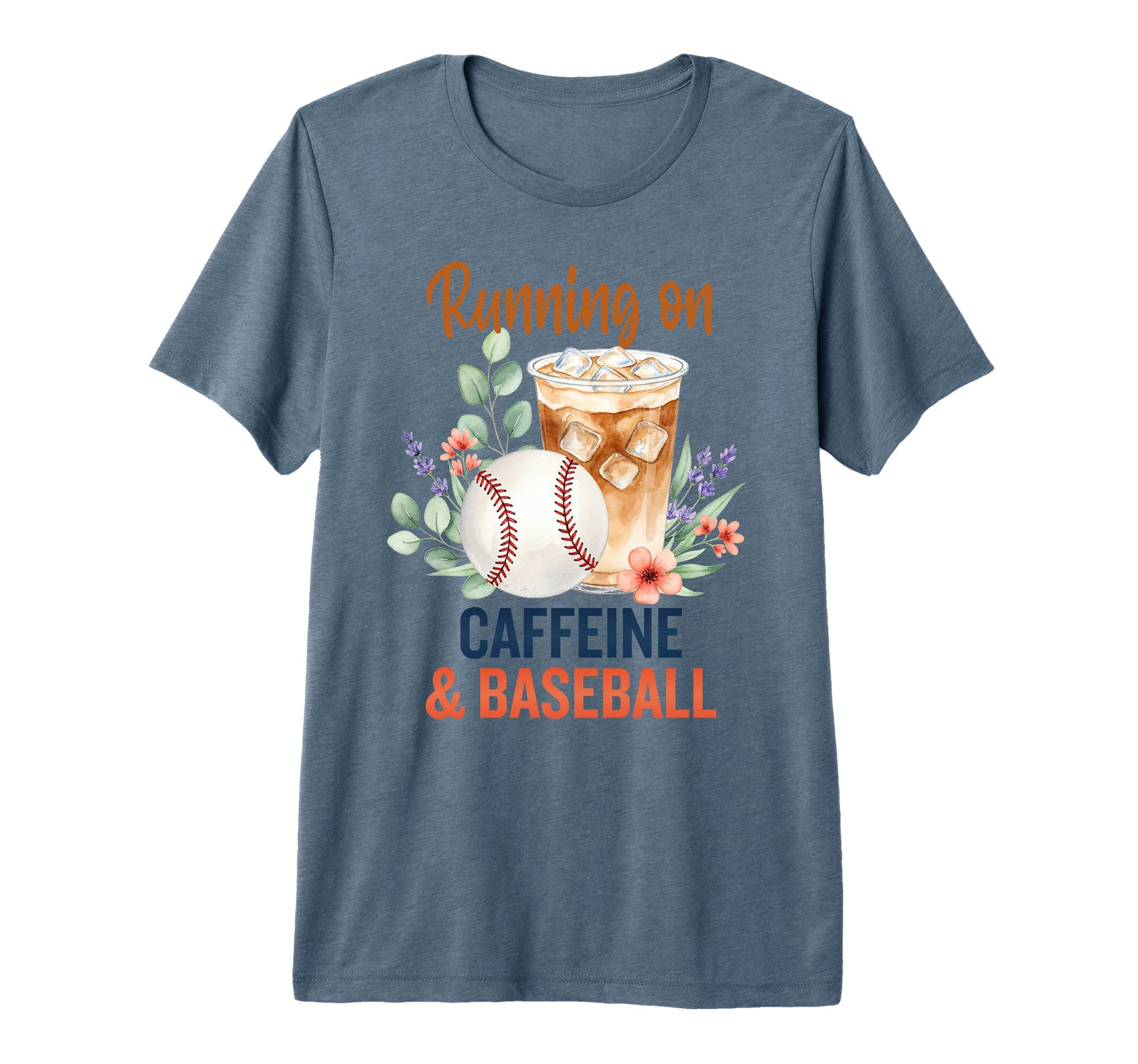 Baseball Life Running Iced Coffee T-Shirt - Trendy Graphic Men Women - T-Shirt, Sweatshirt, Hoodie