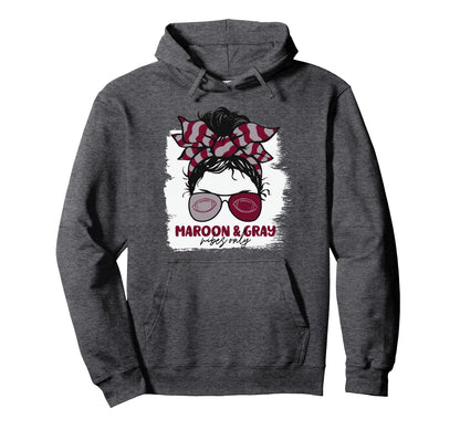 Maroon And Gray Vibes Only Football Hoodie - Fun Novelty Design for Adults - T-Shirt, Sweatshirt, Hoodie