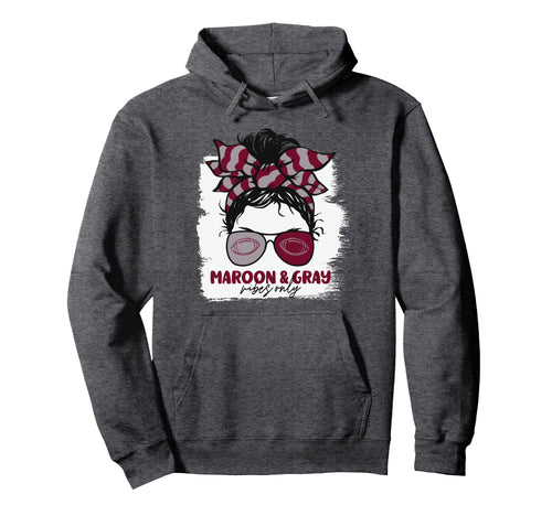 Maroon And Gray Vibes Only Football Hoodie - Fun Novelty Design for Adults - T-Shirt, Sweatshirt, Hoodie