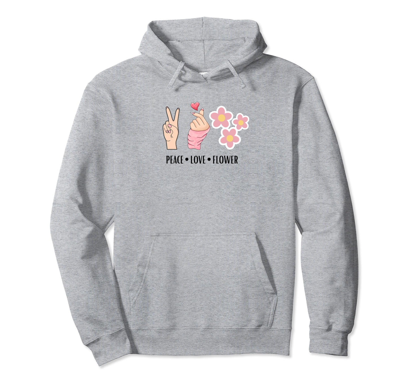 Peace Love And Flower Hoodie - Graphic Print Unisex - T-Shirt, Sweatshirt, Hoodie