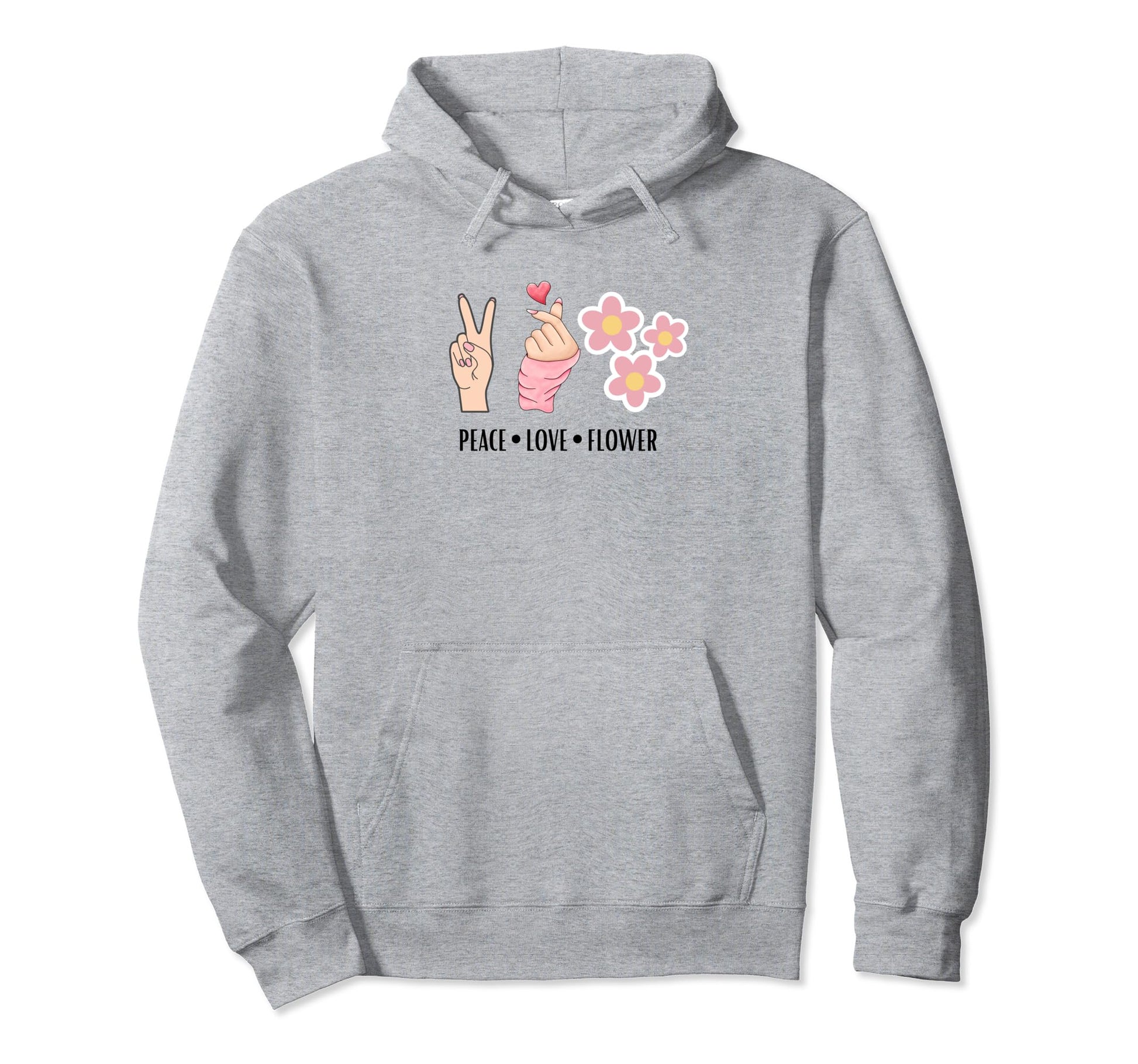 Peace Love And Flower Hoodie - Graphic Print Unisex - T-Shirt, Sweatshirt, Hoodie