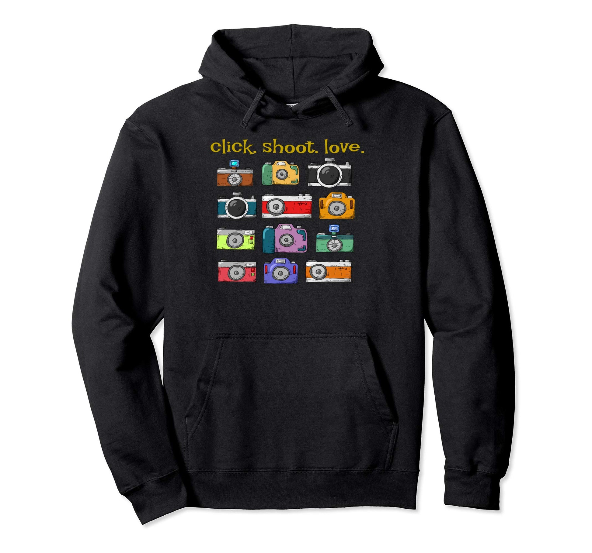 Click Shoot Love Snap Camera Hoodie - Casual Everyday Wear Unisex - T-Shirt, Sweatshirt, Hoodie
