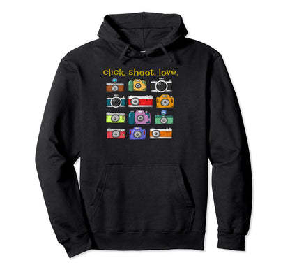 Click Shoot Love Snap Camera Hoodie - Casual Everyday Wear Unisex - T-Shirt, Sweatshirt, Hoodie