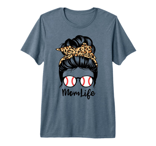 Mom Life Messy Bun Hair Funny Baseball T-Shirt - Minimalist Print Unisex - T-Shirt, Sweatshirt, Hoodie