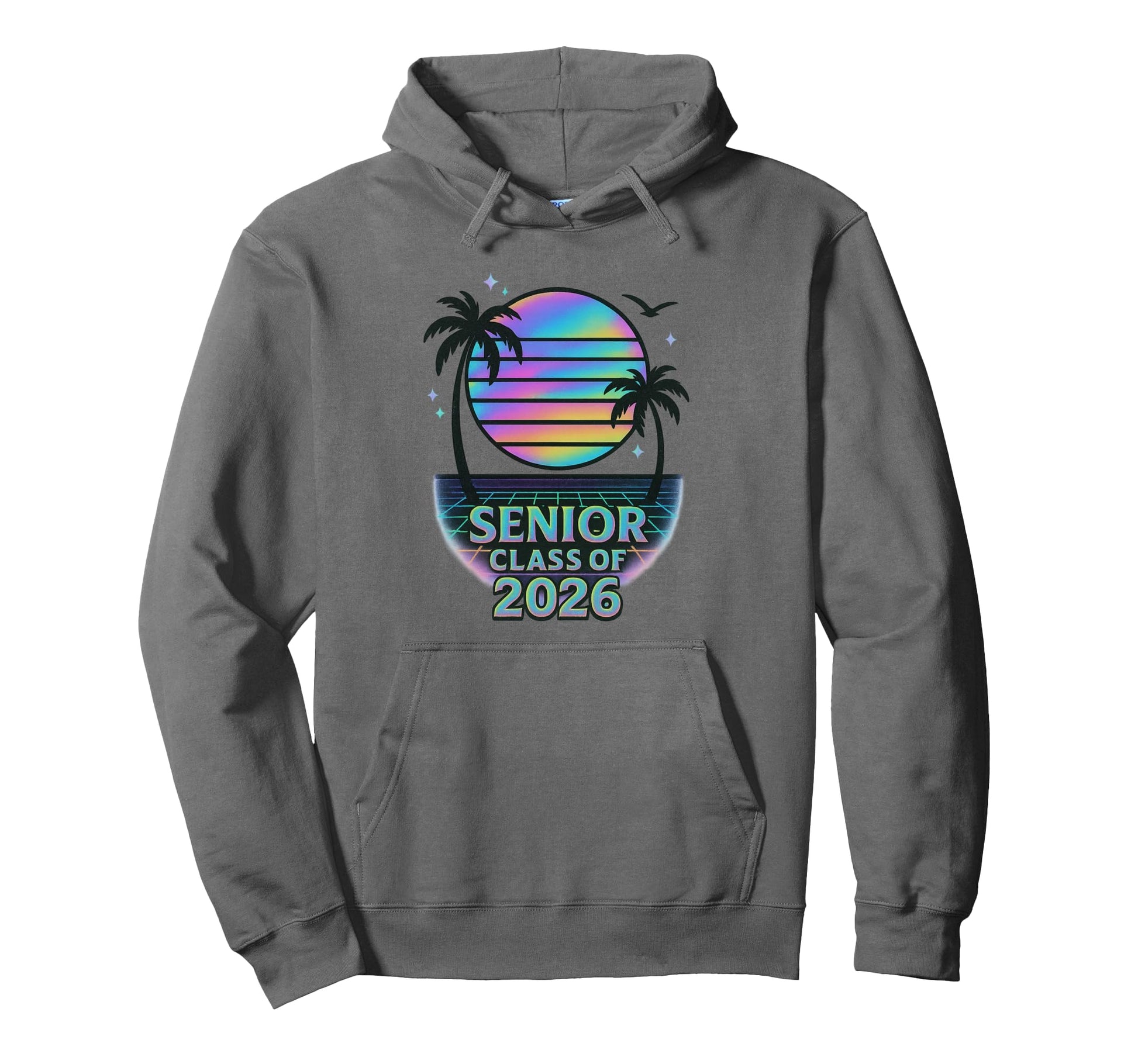 Senior Class 2026 Sunset Vaporwave Hoodie - Fun Novelty Design Men Women - T-Shirt, Sweatshirt, Hoodie