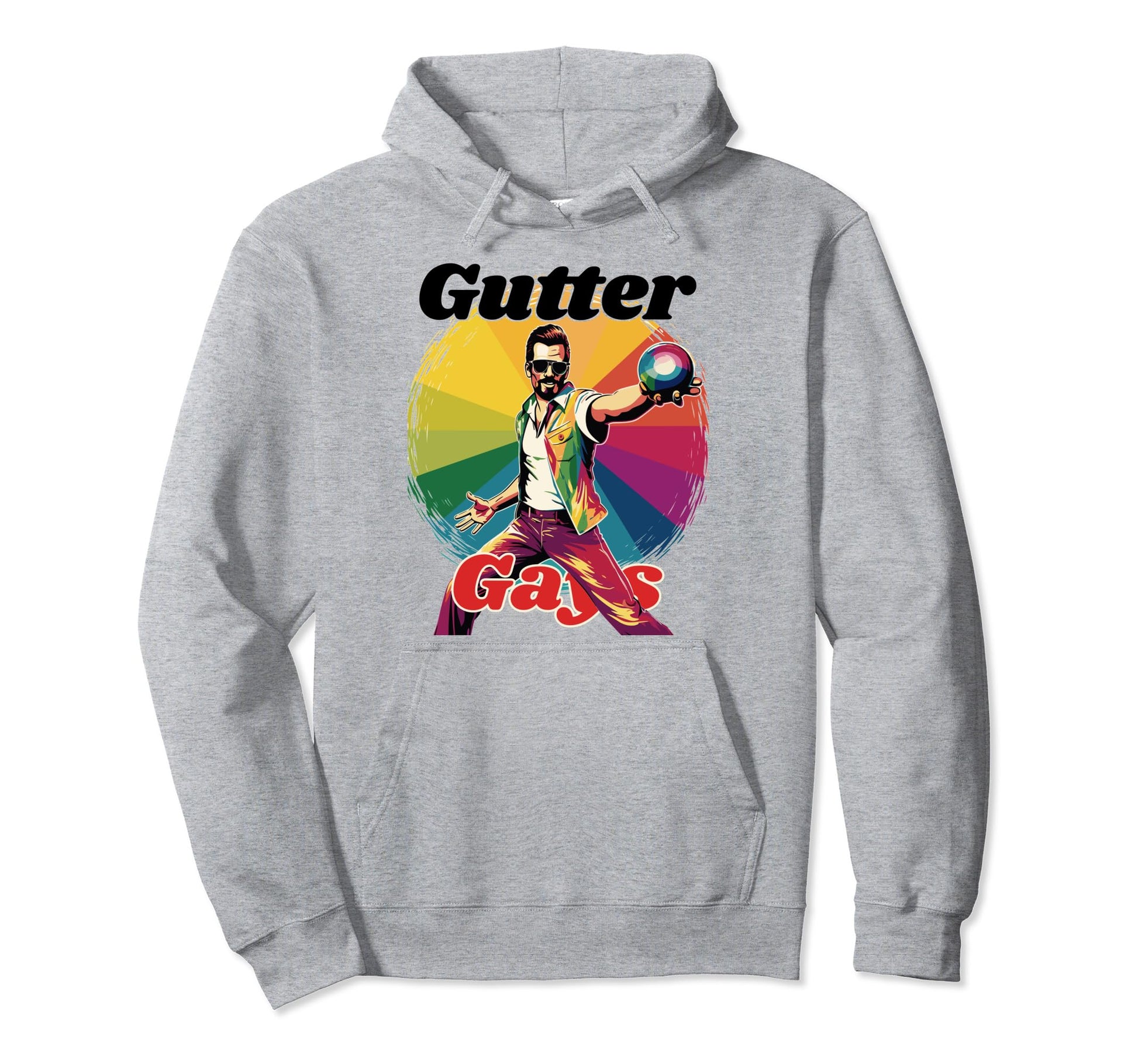 Gutter Gays Funny Bowler Bowling Lover Hoodie - Minimalist Print for Adults - T-Shirt, Sweatshirt, Hoodie