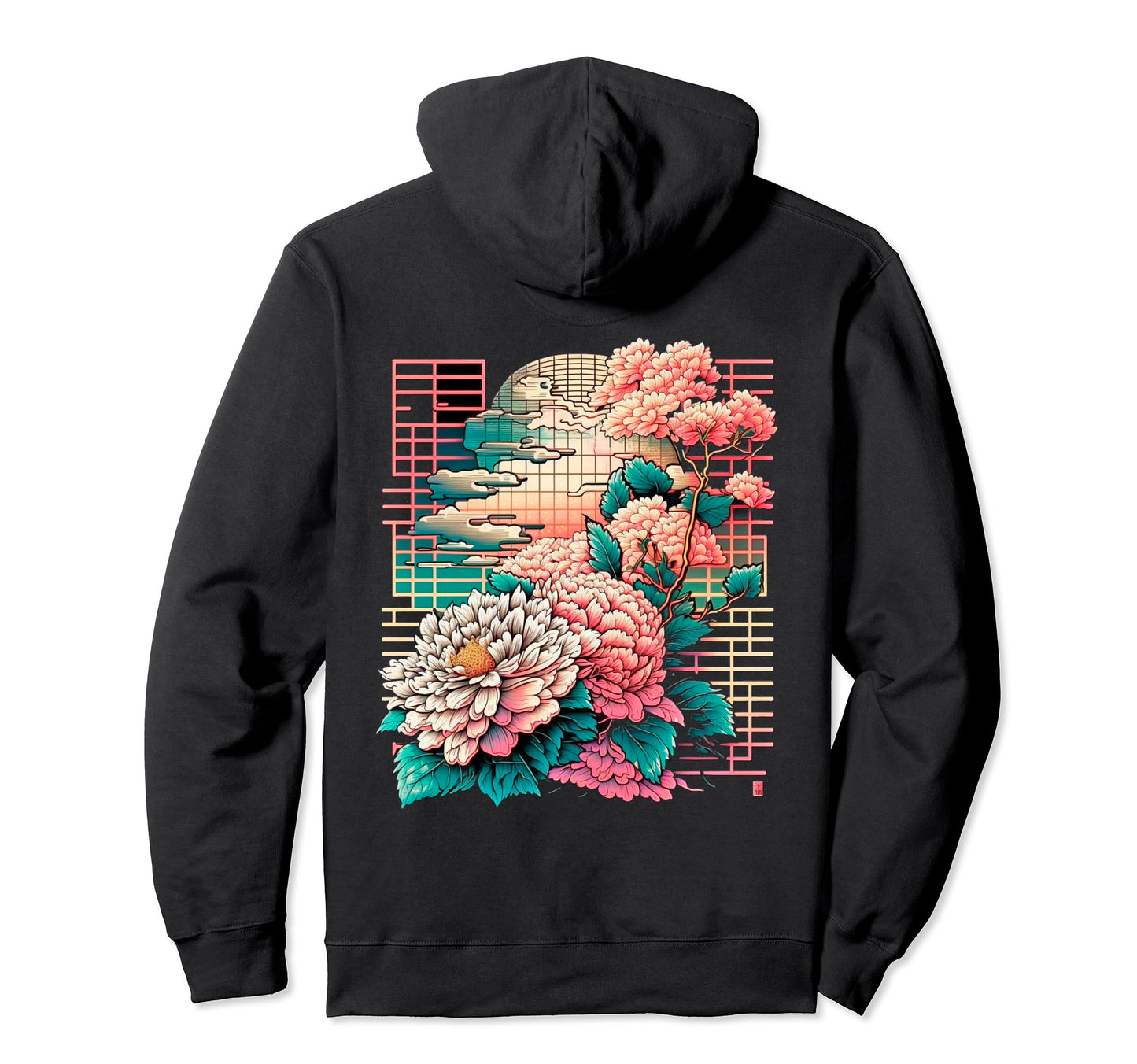 Japan Vaporwave Cherry Blossom Hoodie - Streetwear Style for Adults - T-Shirt, Sweatshirt, Hoodie