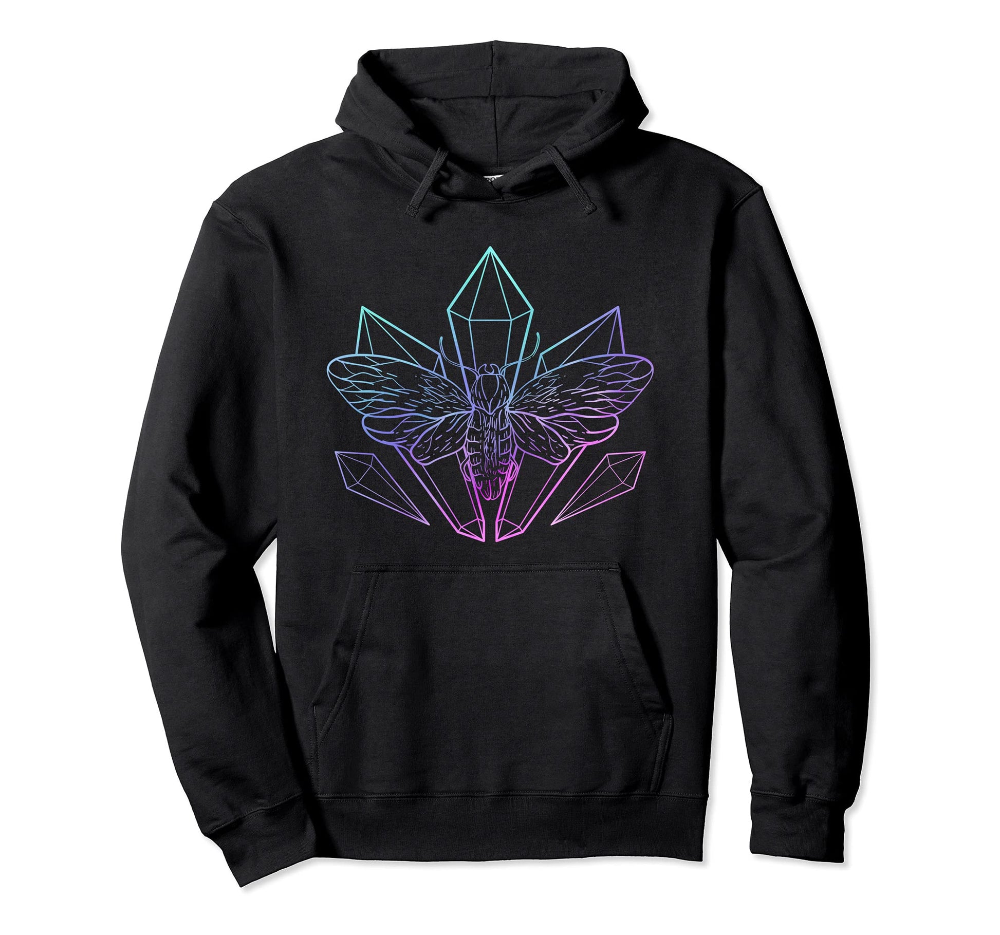 Crystals Otaku Aesthetic Moth Astrology Hoodie - Minimalist Print Unisex - T-Shirt, Sweatshirt, Hoodie
