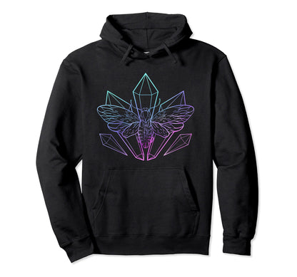 Crystals Otaku Aesthetic Moth Astrology Hoodie - Minimalist Print Unisex - T-Shirt, Sweatshirt, Hoodie