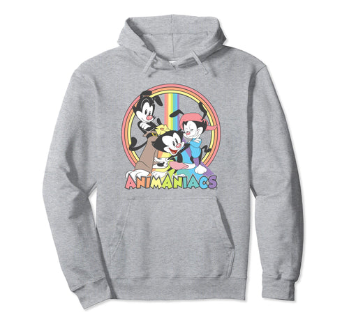 Animaniacs Rainbow Group Logo Hoodie - Trendy Graphic for Adults - T-Shirt, Sweatshirt, Hoodie