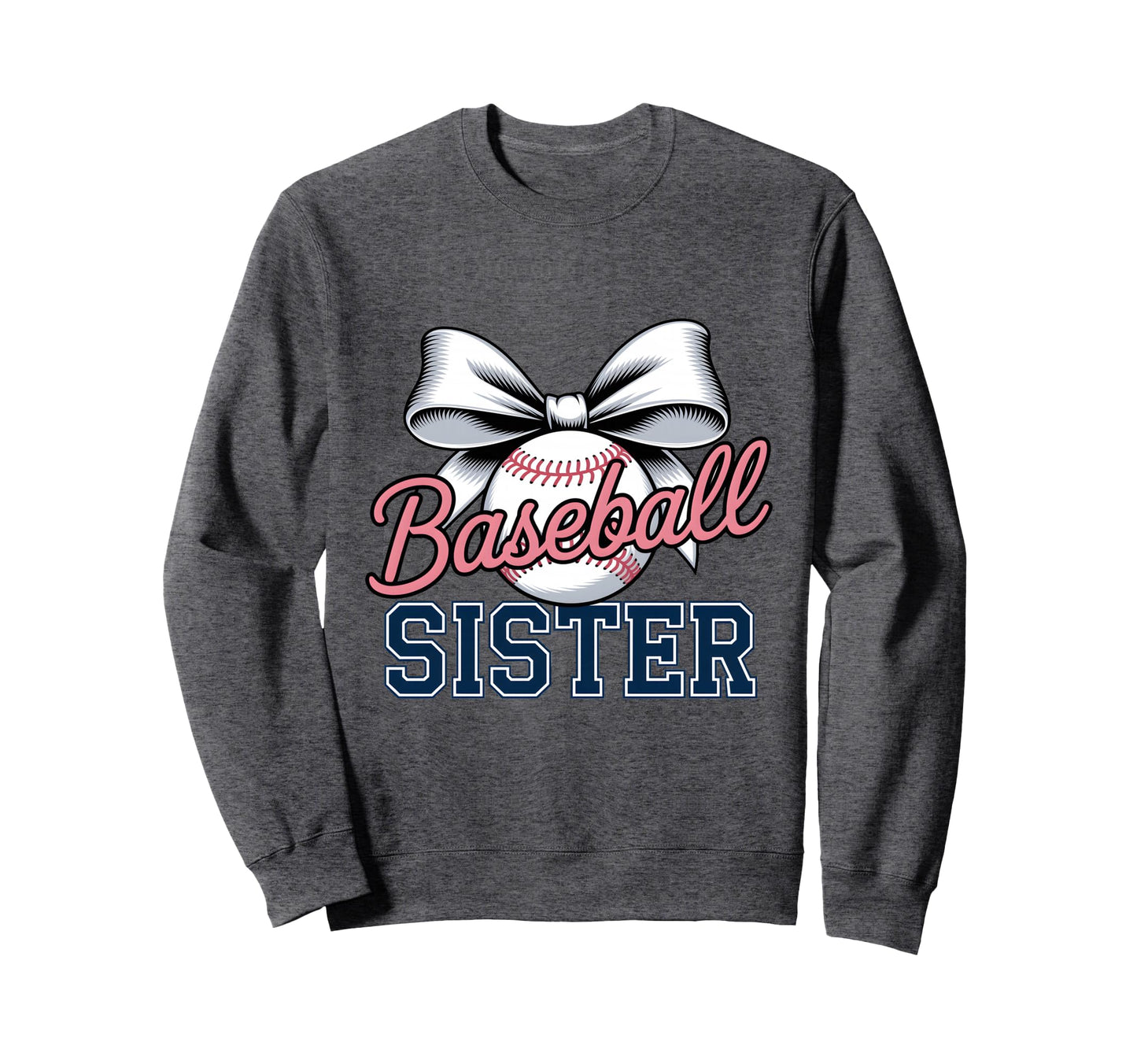 Baseball Sister Coquette Bow Sweatshirt - Custom Art Print Men Women - T-Shirt, Sweatshirt, Hoodie