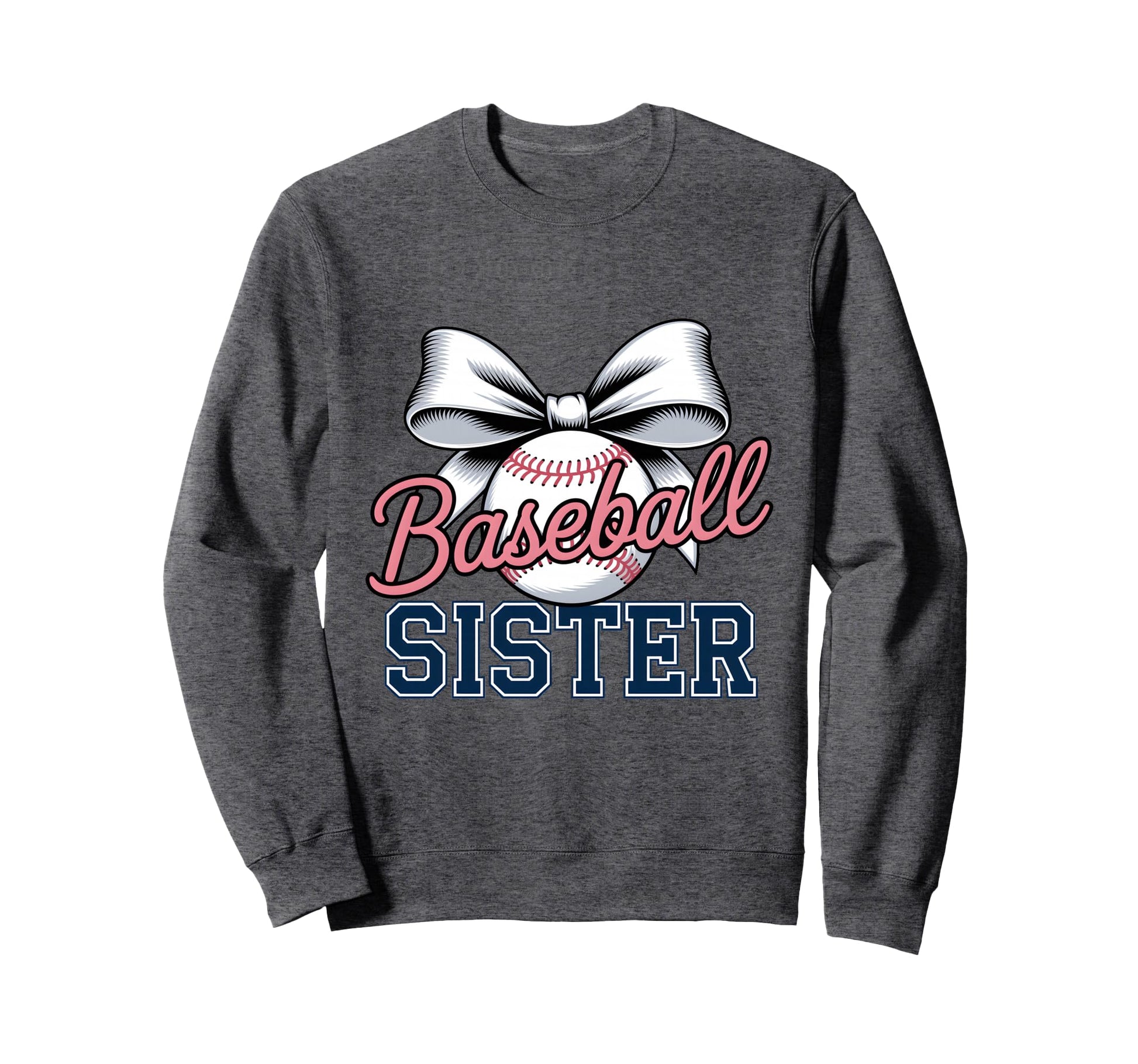 Baseball Sister Coquette Bow Sweatshirt - Custom Art Print Men Women - T-Shirt, Sweatshirt, Hoodie