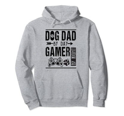 Mens Dog Dad Day Gamer Night Fathers Hoodie - Unique Graphic for Adults - T-Shirt, Sweatshirt, Hoodie