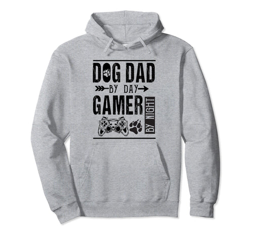 Mens Dog Dad Day Gamer Night Fathers Hoodie - Unique Graphic for Adults - T-Shirt, Sweatshirt, Hoodie