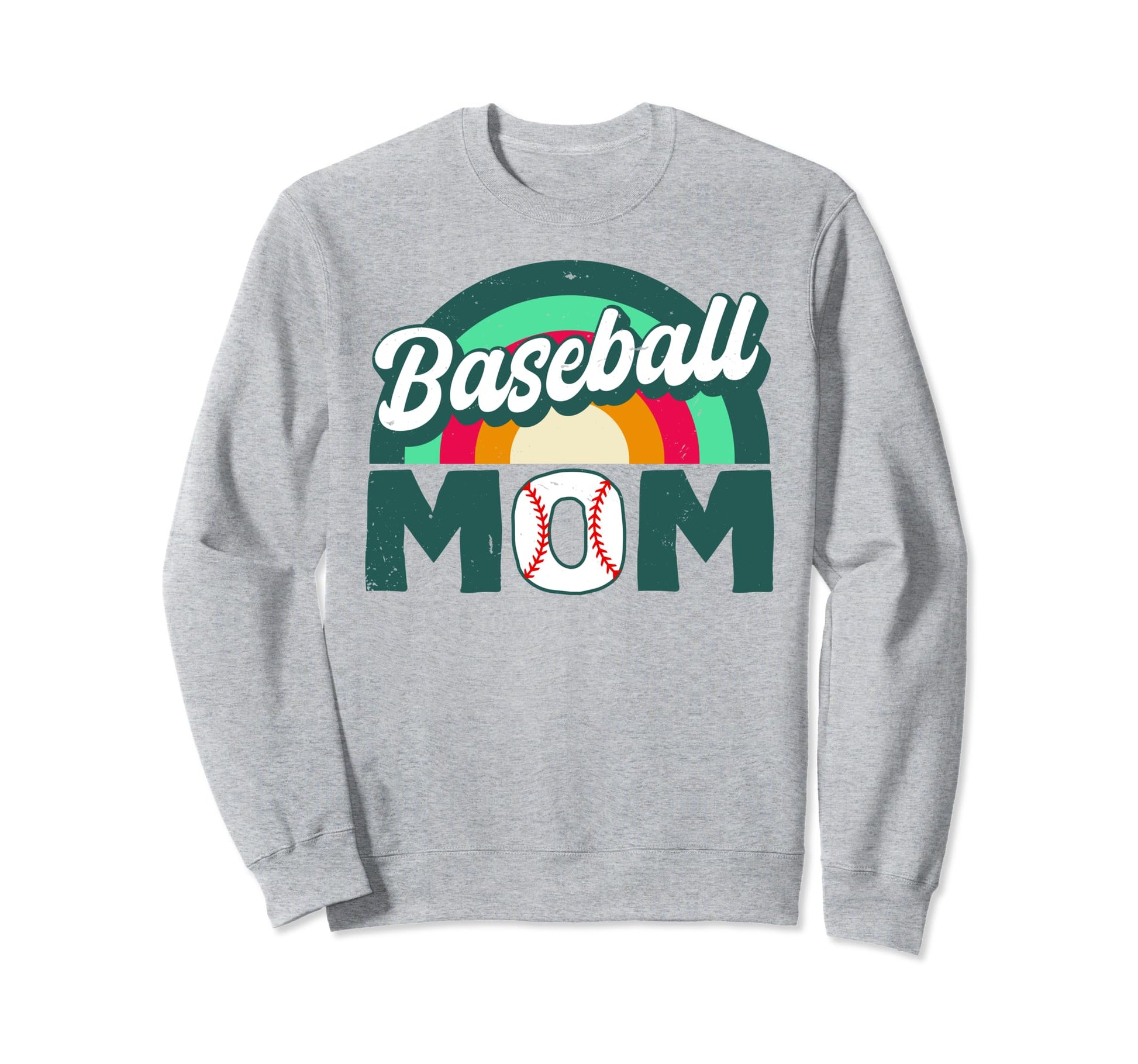 Baseball Mom Rainbow Game Day Funny Sweatshirt - Unique Graphic Men Women - T-Shirt, Sweatshirt, Hoodie