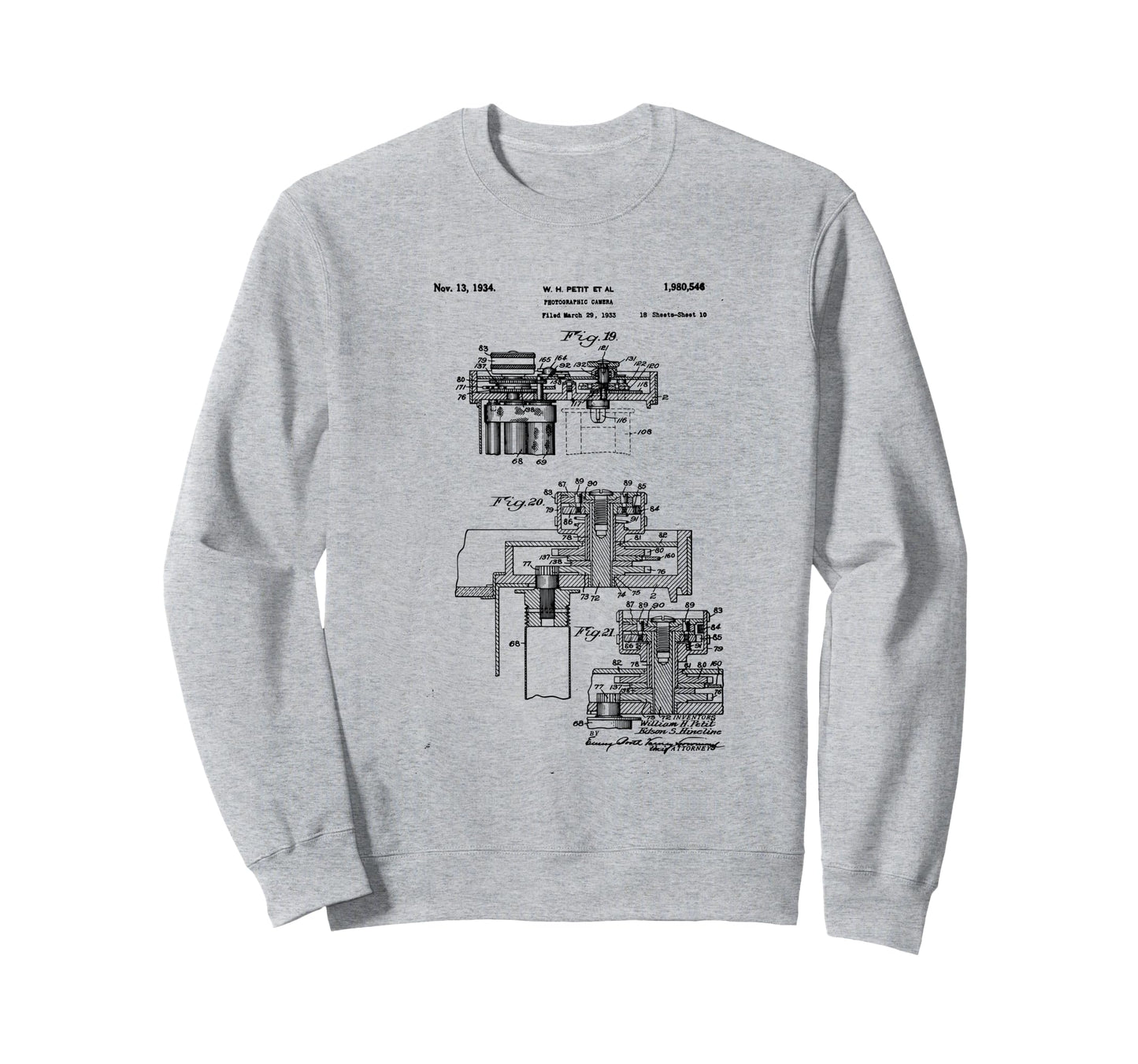 Camera Photographic Patent 1934 Sweatshirt - Streetwear Style Men Women - T-Shirt, Sweatshirt, Hoodie