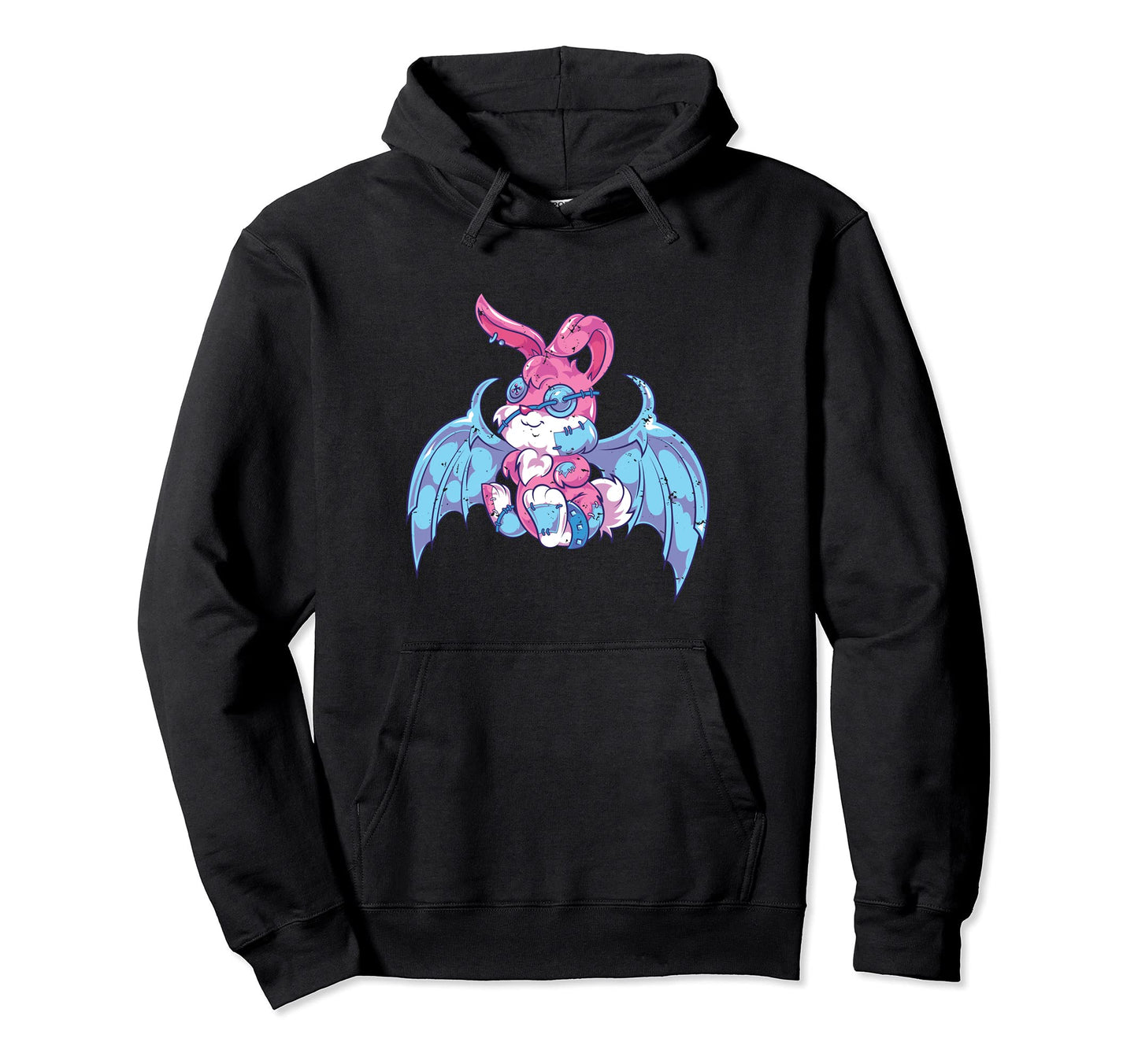 Creepy Bunny Japanese Anime Kawaii Rabbit Hoodie - Graphic Print Unisex - T-Shirt, Sweatshirt, Hoodie