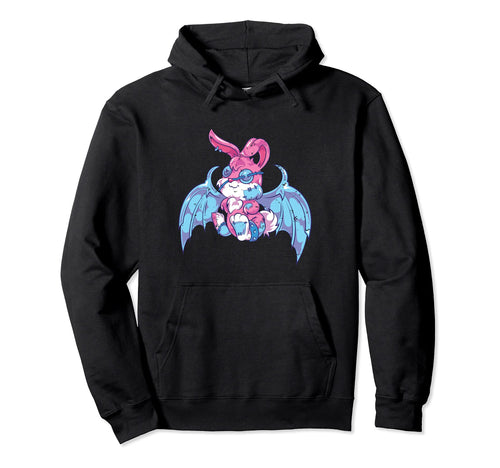 Creepy Bunny Japanese Anime Kawaii Rabbit Hoodie - Graphic Print Unisex - T-Shirt, Sweatshirt, Hoodie