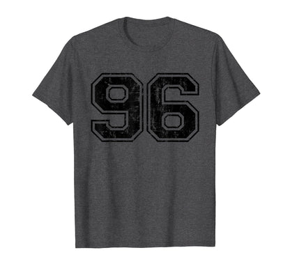 Number 96 Varsity Distressed Sport Team T-Shirt - Graphic Print Men Women - T-Shirt, Sweatshirt, Hoodie