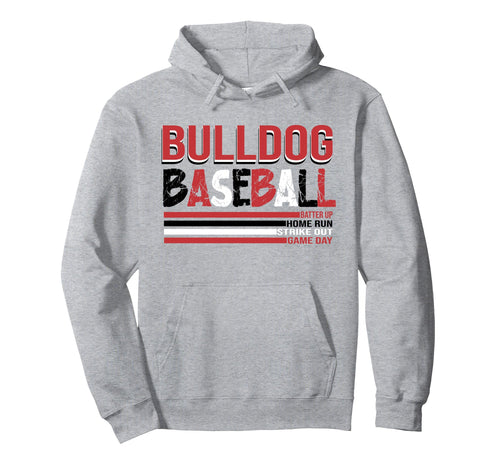 Bulldogs Baseball Mom Game Day Red Hoodie - Trendy Graphic for Adults - T-Shirt, Sweatshirt, Hoodie