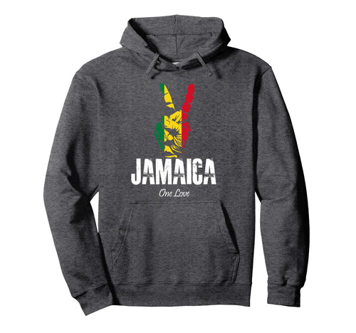 One Love Jamaica Peace Sign Hoodie - Casual Everyday Wear for Adults - T-Shirt, Sweatshirt, Hoodie