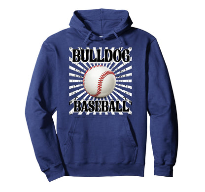 Bulldog Baseball Mom Starburst Game Hoodie - Minimalist Print for Adults - T-Shirt, Sweatshirt, Hoodie