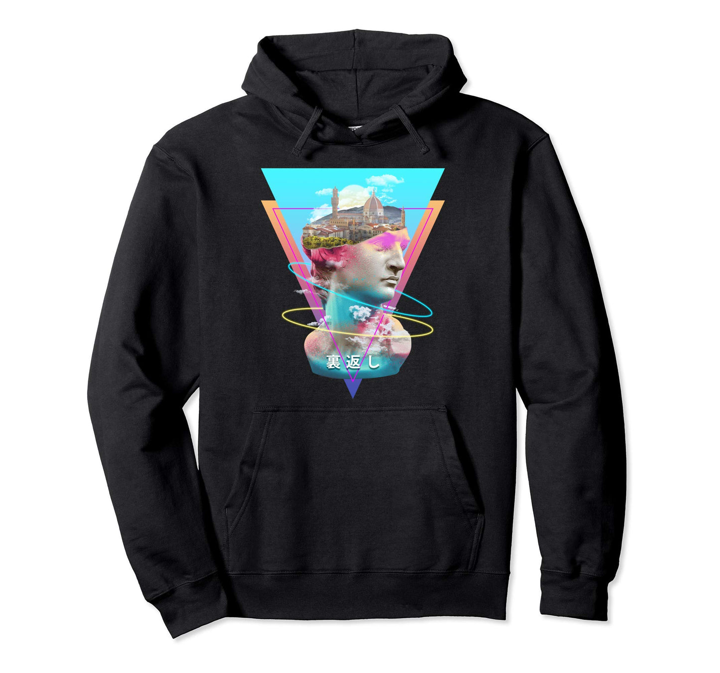 Vaporwave Statue David Bust Hoodie - Casual Everyday Wear for Adults - T-Shirt, Sweatshirt, Hoodie