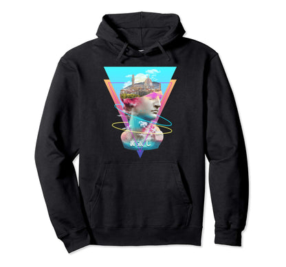 Vaporwave Statue David Bust Hoodie - Casual Everyday Wear for Adults - T-Shirt, Sweatshirt, Hoodie