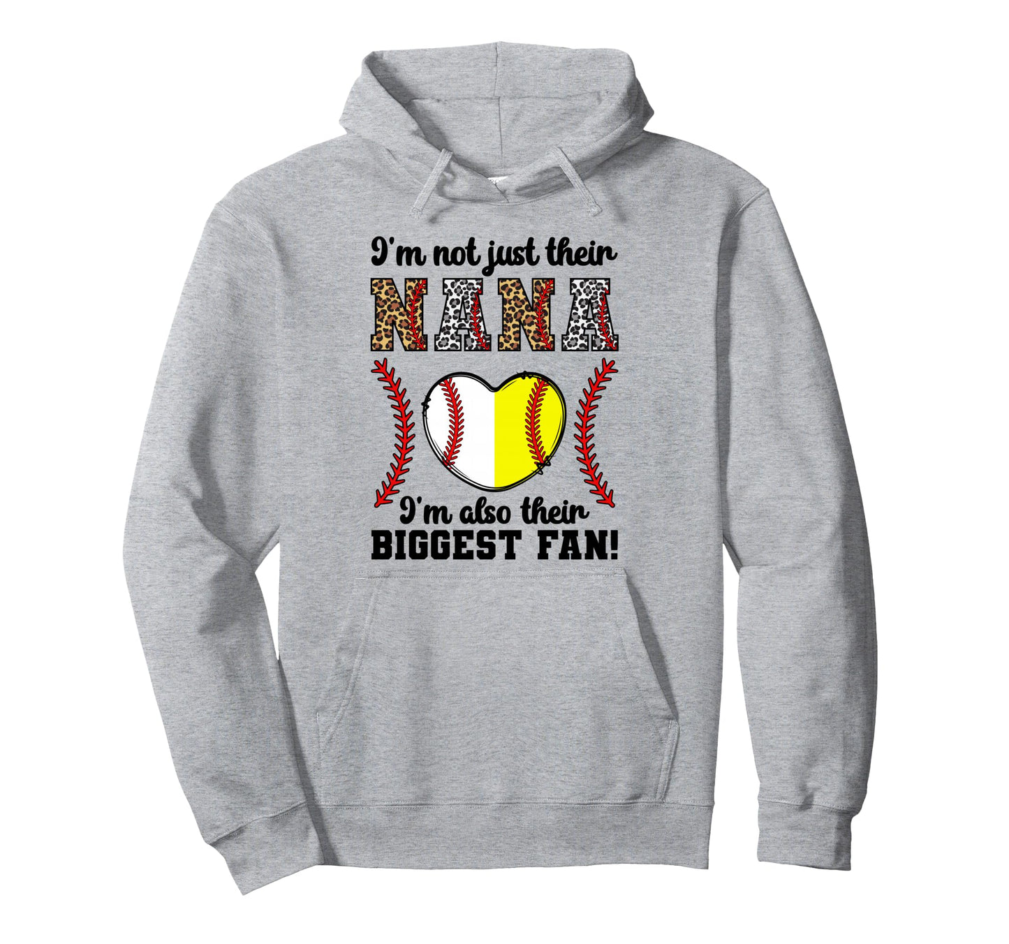 Their Biggest Fan Nana Softball Baseball Hoodie - Unique Graphic Unisex - T-Shirt, Sweatshirt, Hoodie