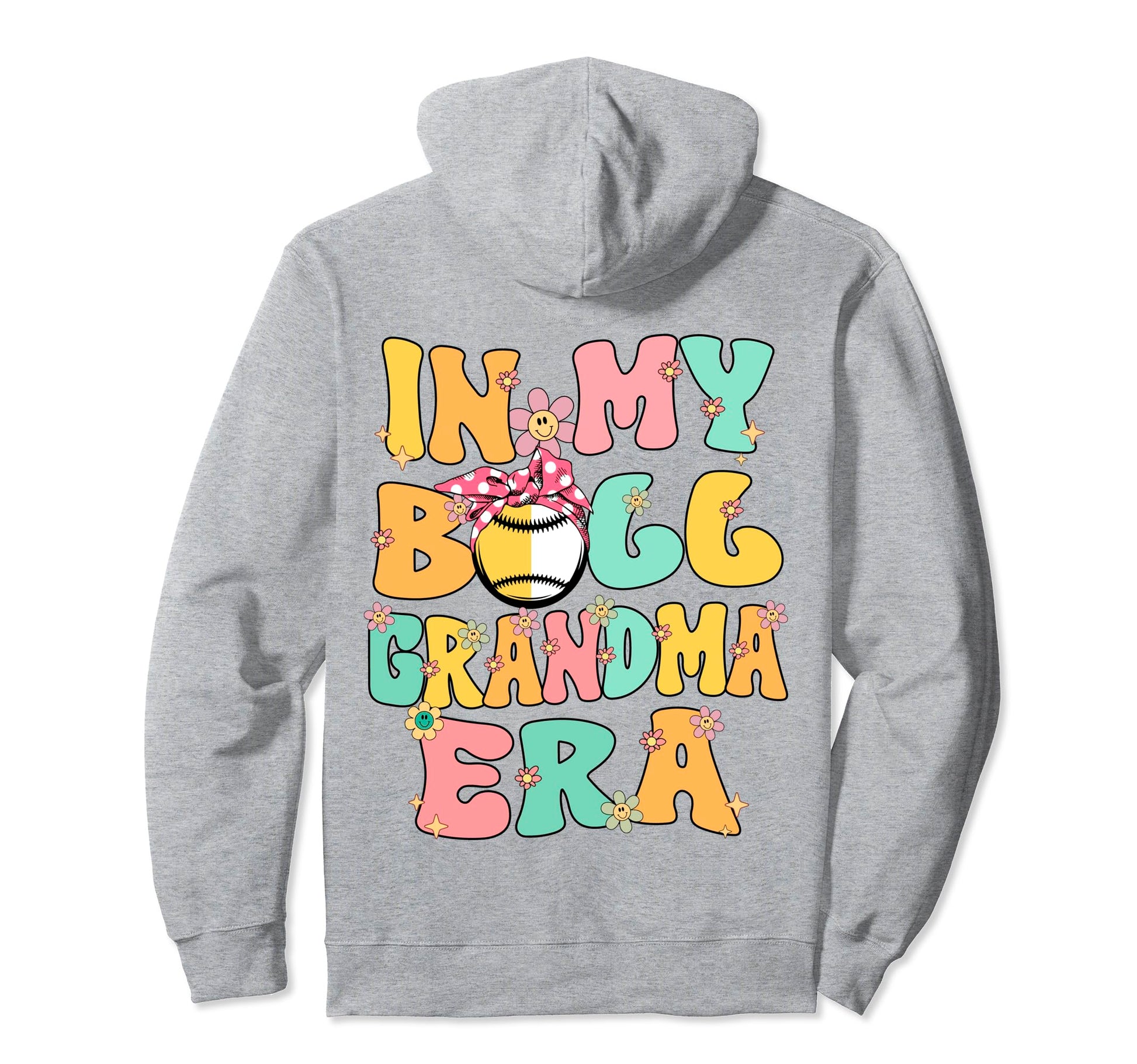 My Ball Grandma Era Groovy Baseball Hoodie - Aesthetic Graphic for Adults - T-Shirt, Sweatshirt, Hoodie
