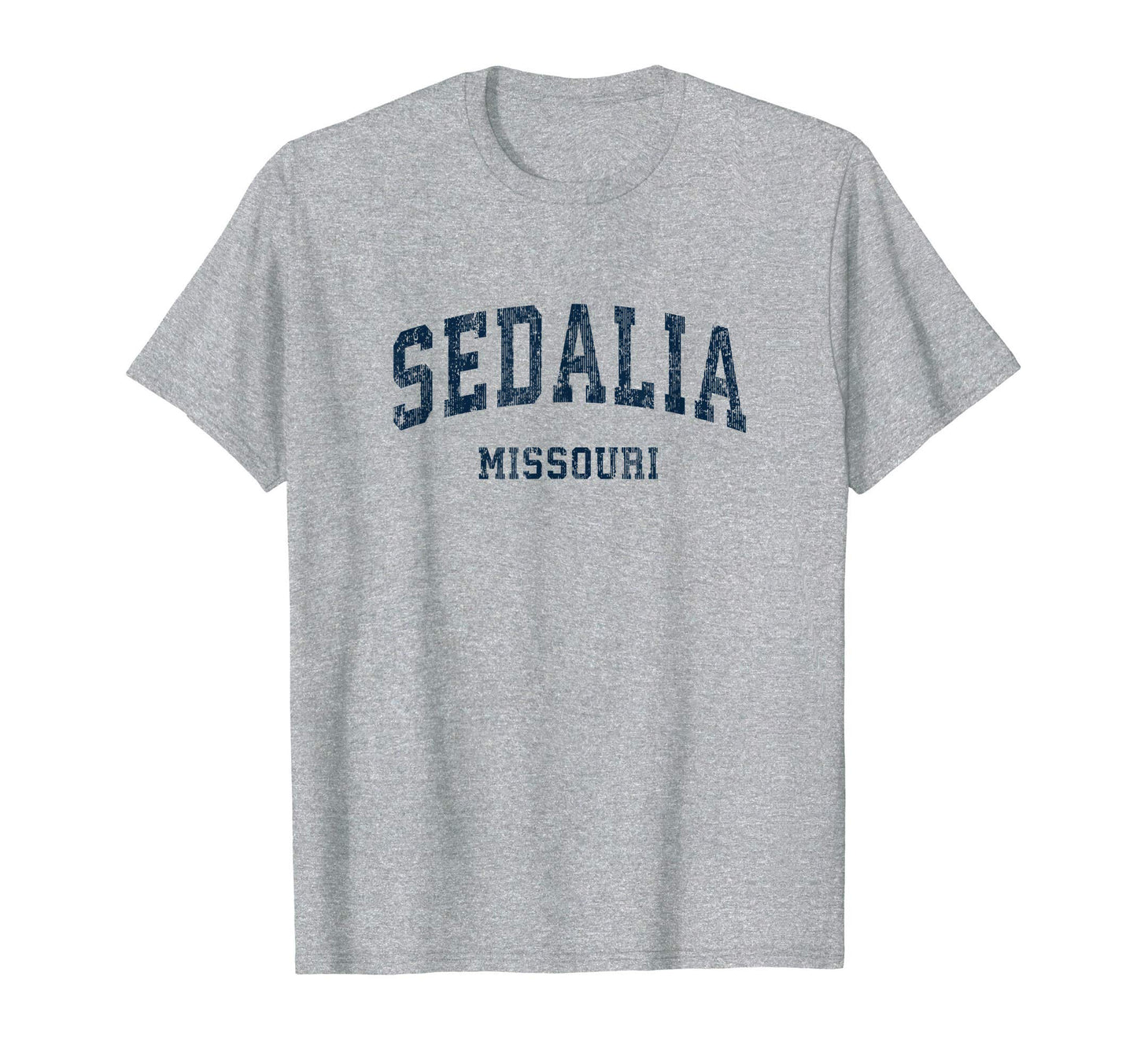 Sedalia Missouri Mo Varsity Sports Navy T-Shirt - Minimalist Print Unisex - T-Shirt, Sweatshirt, Hoodie