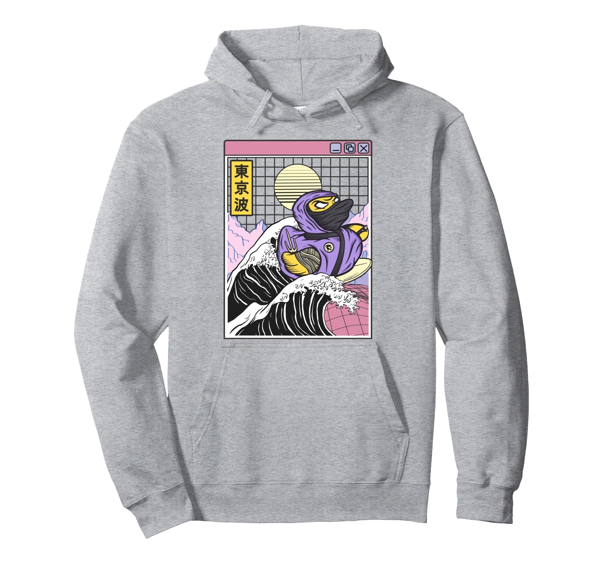 Ninja Rubber Duck Surfing Kanagawa Wave Hoodie - Novelty Apparel Unisex - T-Shirt, Sweatshirt, Hoodie