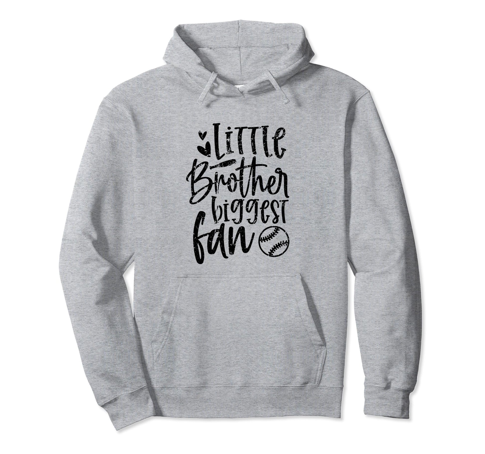 Little Brother Biggest Fan Baseball Funny Hoodie - Streetwear Style Unisex - T-Shirt, Sweatshirt, Hoodie