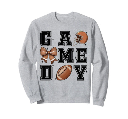 Football Coquette Bow Gameday Cheer Sweatshirt - Minimalist Print Unisex - T-Shirt, Sweatshirt, Hoodie