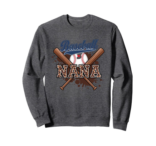 Nana Baseball Leopard Baseball Sweatshirt - Fun Novelty Design Men Women - T-Shirt, Sweatshirt, Hoodie