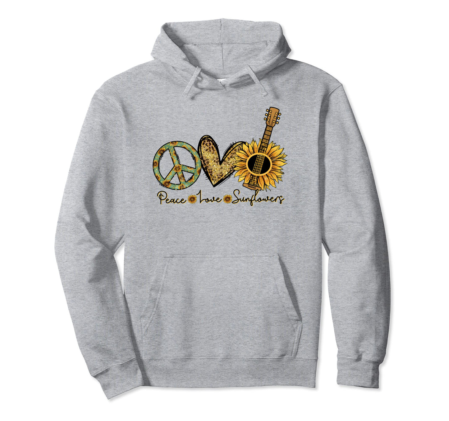 Peace Love Sunflowers Hoodie - Unique Graphic for Adults - T-Shirt, Sweatshirt, Hoodie